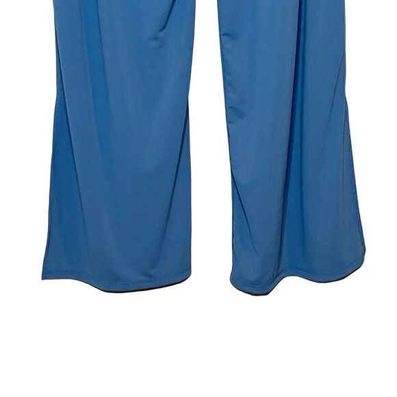 Zara new blue Zara new high rise pull on wide leg side split bottom pants size L - Picture 7 of 15